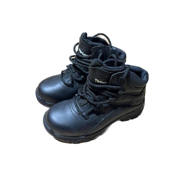 Telas Ankle Cut Leather Combat w Side Zip Boots Shoes EEE - Black US 4