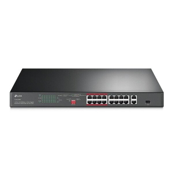 Tp-Link Tl-Sl1218P 16 Port 10/100 Mbps + 2 Port Gigabit Rackmount Switch Poe+
