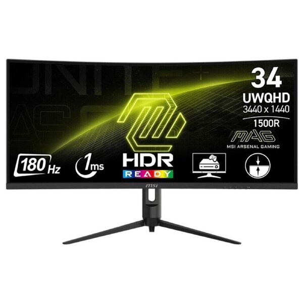 Msi Mag 342Cqr E2 34" Uwqhd Va 180Hz Adaptive-Sync Curved Gaming Monitor Mag 342