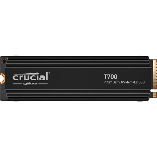 Crucial 2Tb T700 Gen5 Nvme Ssd With Heatsink 12400/11800Mb/S R/W 1200Tbw 1500K