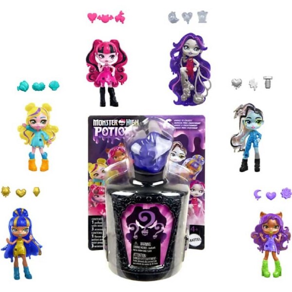Monster High - Potions Mini Dolls Blind Bag Character Figures With Water Reveal - Mattel