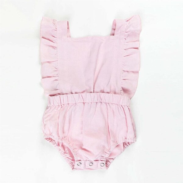 Ponchik Babies + Kids Ruffle Back Romper - Lemonade 0-3 months