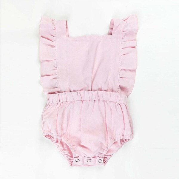 Ponchik Babies + Kids Ruffle Back Romper - Lemonade 3 years