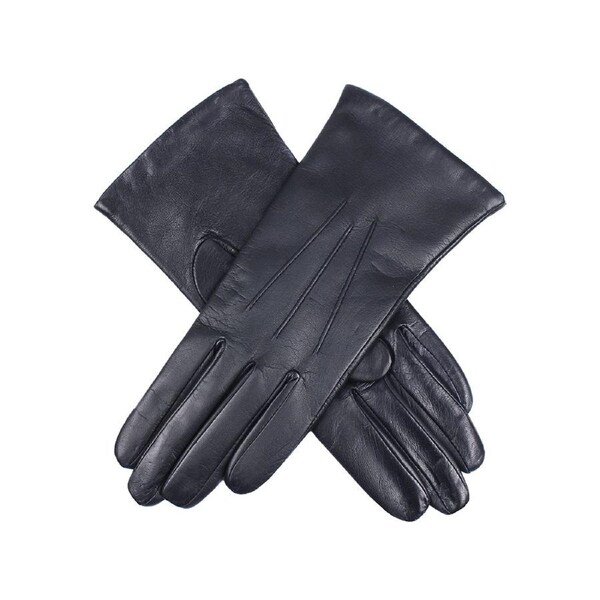 Dents Women’s Cashmere-Lined Tech Touchscreen Leather Gloves - Navy 7