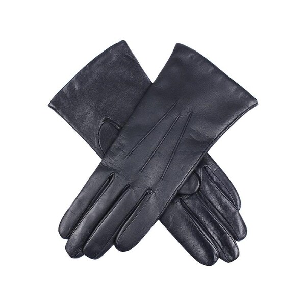 Dents Women’s Cashmere-Lined Tech Touchscreen Leather Gloves - Navy 7H