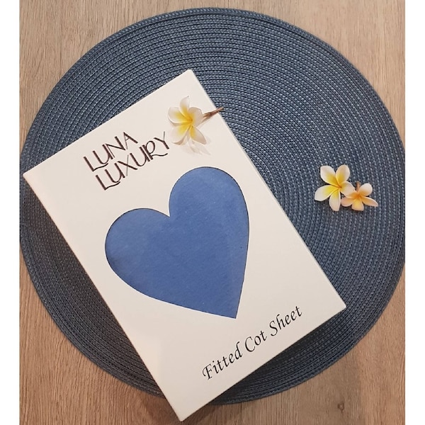 Fitted Jersey Cot Sheet Blue