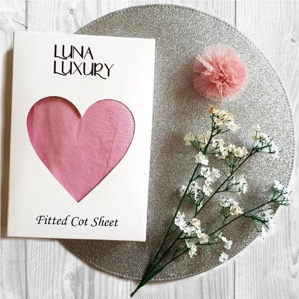 Fitted Jersey Cot Sheet Pink