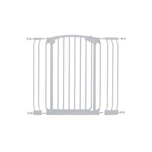 Dreambaby Xtra-Tall Doorway Security Gate 1M w/ 9/18cm Extension Set White