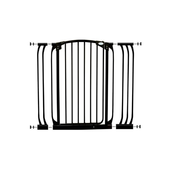 Dreambaby Xtra-Tall Baby/Child Security Gate 1M w/ 9/18cm Extension Set Black