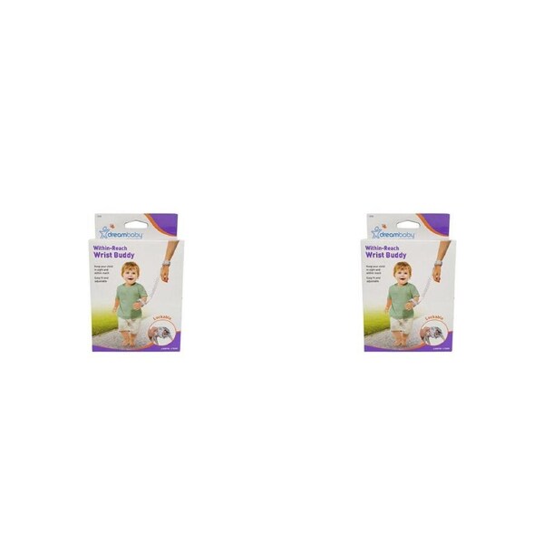 2PK Dreambaby Within Reach Wrist Buddy Kids/Toddler Outdoor Walking Harness Grey
