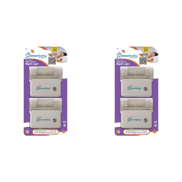2x 2pc Dreambaby Fluoresent Fire Resistant Night Light Child Bedroom Lighting