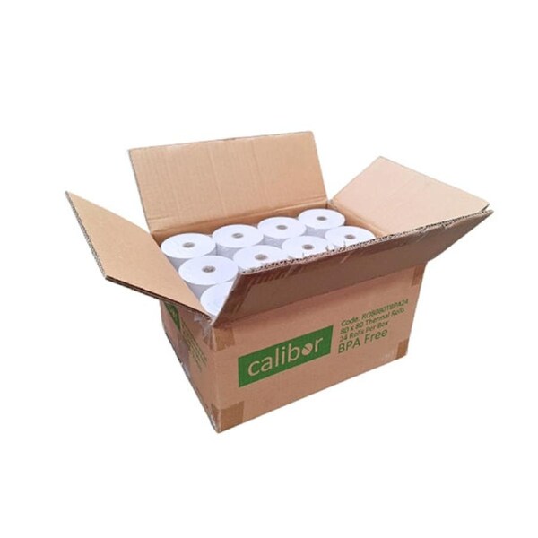 Calibor Thermal Paper 80X80 24 Rolls Per Box Bpa Free