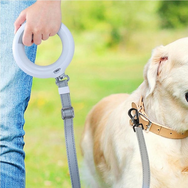 Pawz LED Pet Puppy Dog Leash Heavy Duty Lead Nylon Rope Retractable Hand Free White