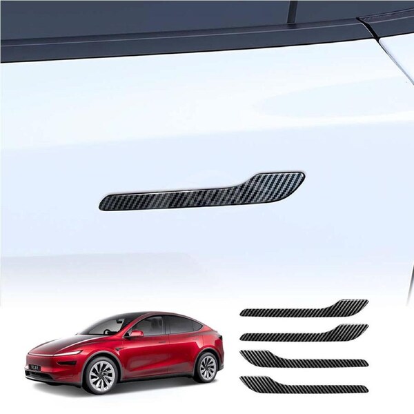 Modified Trims for Tesla Model Y Juniper 2025-Onwards Decoration Door Handle Protection Kit Carbon Fibre Style Cover Wrap