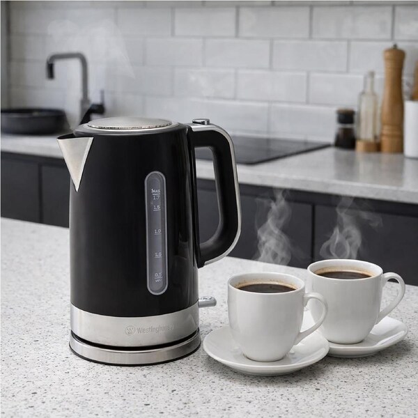 Westinghouse Kettle 1.7L Black Stainless Steel