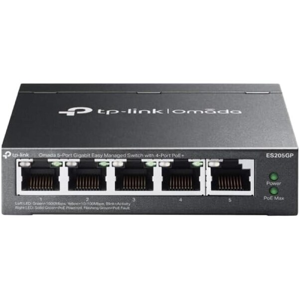 TP-LINK ES205GP Omada 5-Port Gigabit Easy Managed Switch with 4-Port PoE+ Cloud