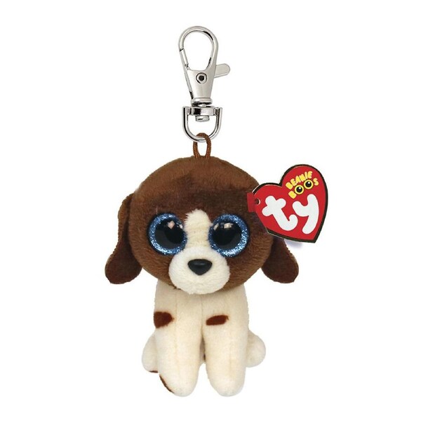 TY Beanies Muddles Brown/White Dog Clip Kids/Child Cuddle Plush Toy 9cm 3+