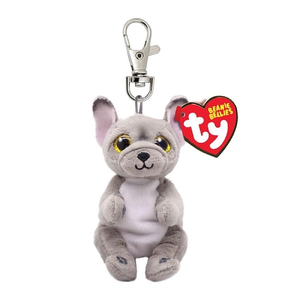 TY Beanies Wilfred Gray Dog Clip Kids/Children Cuddle Plush Toy 12cm 3y+