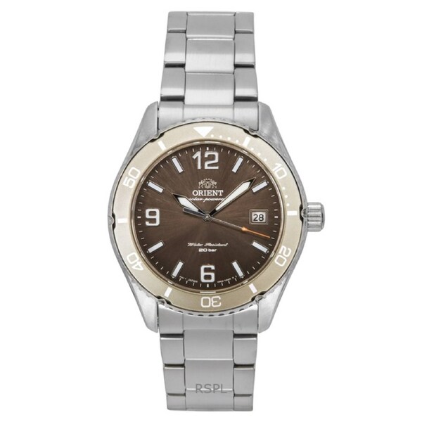 Orient Mako III Stainless Steel Brown Dial Solar Diver's RA-WJ0004Y 200M Men's Watch