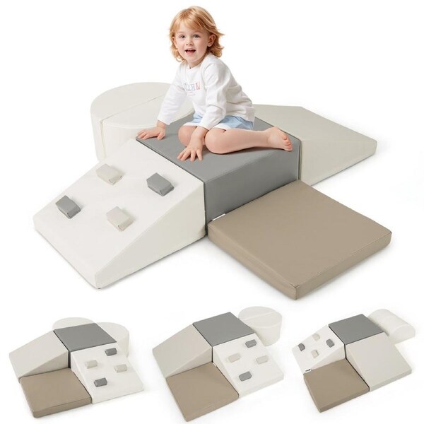 Costway 6-Piece Foam Climbing Blocks Climb & Crawl Activity Play Set