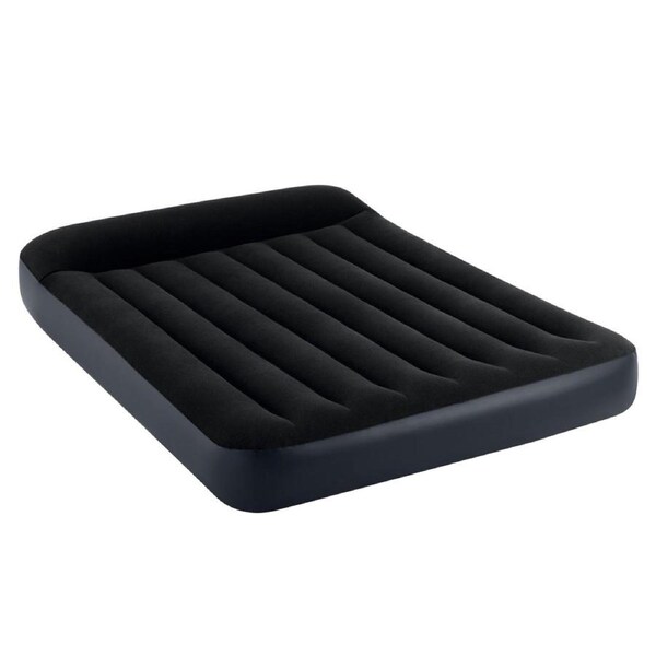 Intex Dura-Beam Classic Inflatable Airbed Mattress w/ Pillow Rest Black Full