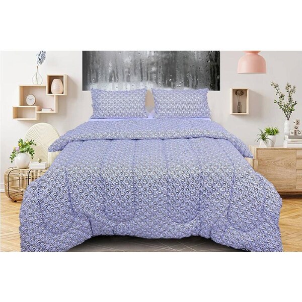 King Comforter Set with 2 Pillow Cases in Black/White Diamonds