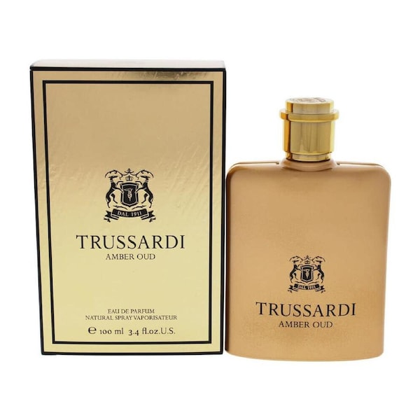 Trussardi Amber Oud Eau De Parfum Men's Perfume Fragrance Spray 100ml Gold