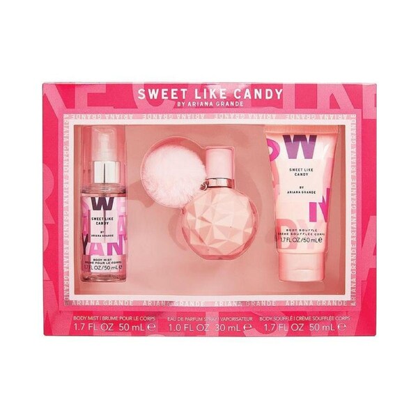 3pc Ariana Grande Sweet Like Candy 30ml EDP 50ml Body Mist & 50ml Souffle Set