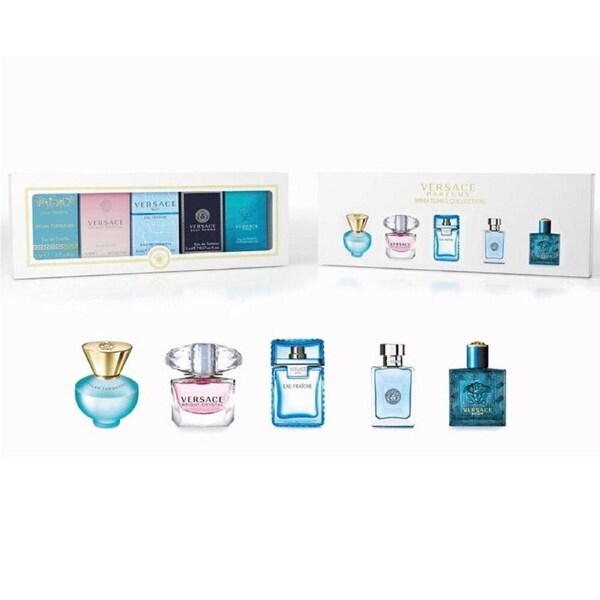 5pc Versace 5ml Men/Women EDT/EDP Mini Perfume Fragrance Spray Boxed Set
