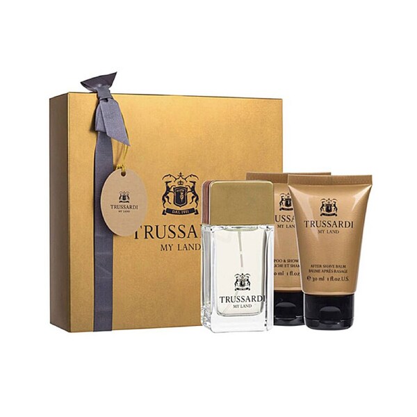 3pc Trussardi My Land Tag Weekend Perfume EDT/Shower Gel & After Shave Balm