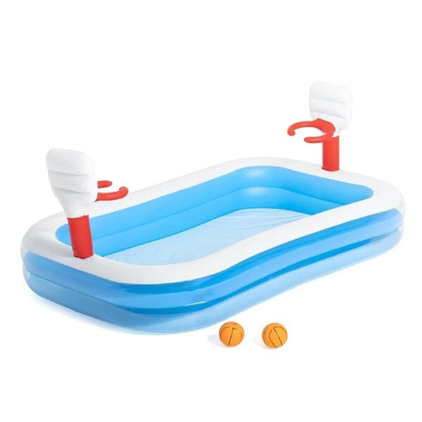 Bestway Inflatable Basketball Play Pool 251x168x102cm with 2 Balls For Kids
