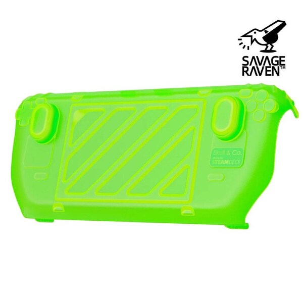 Savage Raven by Skull & Co. Front Cover for Steam Deck GripCase - Neon Green