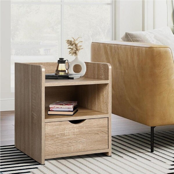 ALFORDSON Bedside Table Nightstand 1 Drawer Shelf Wood
