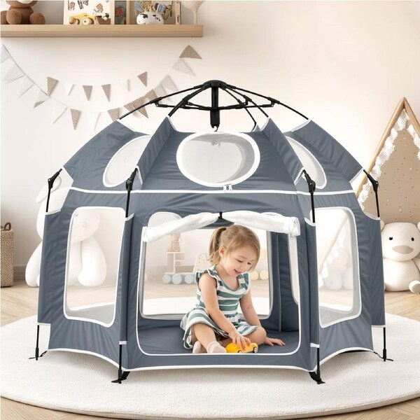 Advwin 150cm Kids Pop Up Play Tent Baby Playyard Playpen Toddler Playhouse Beach Tent Indoor Outdoor Fun