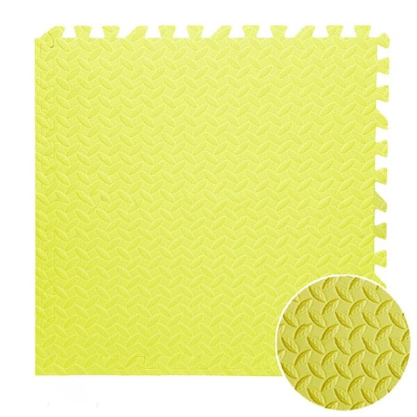 Soft EVA Rubber Foam Play Interlocking Floor Mats Camping Gym Exercise Yellow