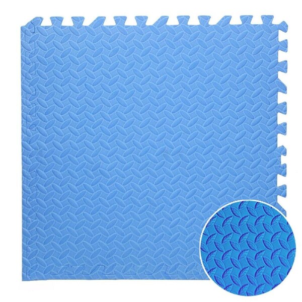 Soft EVA Rubber Foam Play Interlocking Floor Mats Camping Gym Exercise Blue