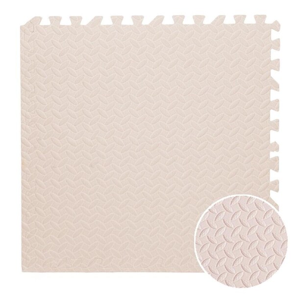 Soft EVA Rubber Foam Play Interlocking Floor Mats Camping Gym Exercise Beige