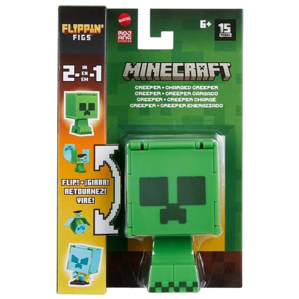 Minecraft Flippin Figs Creeper + Charged Creeper Action Figure
