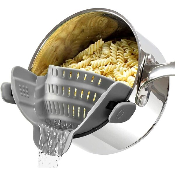 Strainer and Pasta,Adjustable Silicone Clip On for Pots, Pans, Bowls, Kitchen Gadget, Gadgets Home