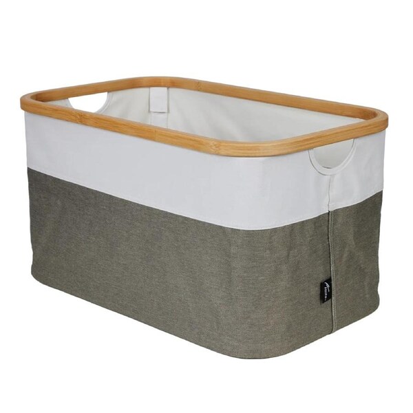 Laundry Basket Hills Bamboo Foldable Two Tone 52L