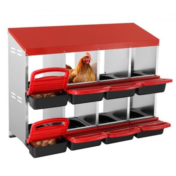 Andala 8-Compartment Metal Chicken Nesting Box Inclined Nesting Design