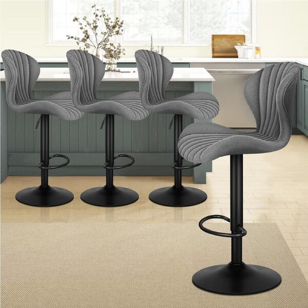 4x ALFORDSON Bar Stools Stella Fabric Grey