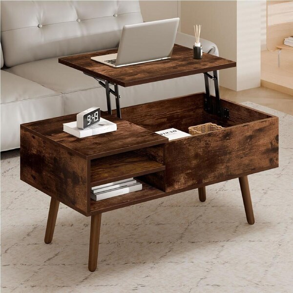 ALFORDSON Coffee Table Lift Up Top Hidden Storage Dark Oak