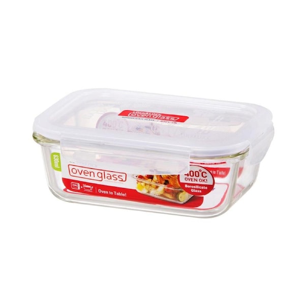 Locknlock 630ml Euro Rectangular Borosilicate Glass Food Container w/ Lid Clear