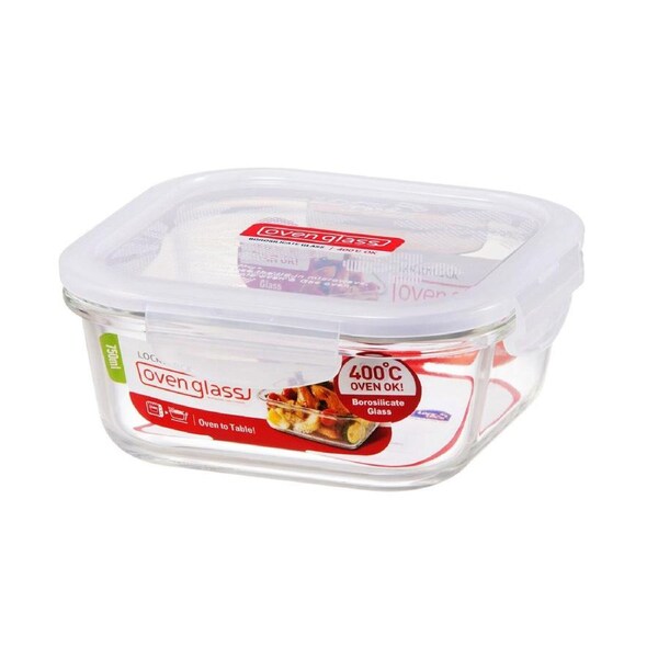 Locknlock 750ml Euro Square Borosilicate Glass Food Container Storage w/ Lid CLR