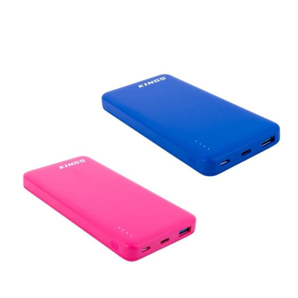 Kings 10000mAh Lithium Power Bank 1 Blue + 1 Pink