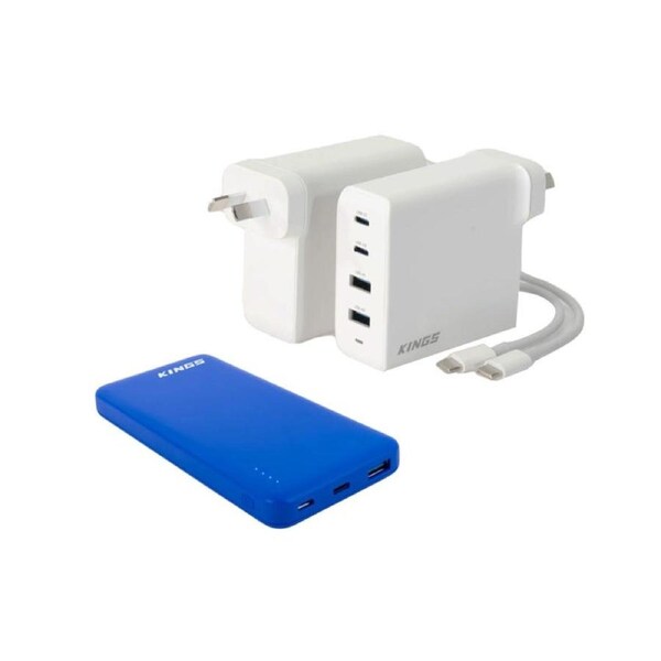 Kings 100W AC USB Adaptor + 10,000mAh Lithium Portable Power Bank