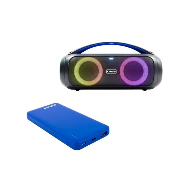 Kings Bluetooth Boom Box 2x20W speakers + 10,000mAh Lithium Portable Power Bank
