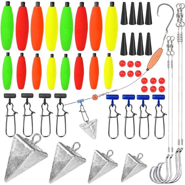 78pcs Fishing Gear Set Hooks Lures Baits Tackle Kit for Freshwater Saltwater