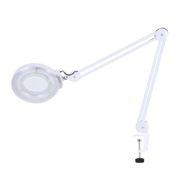Led Light Desktop Magnifier Glass 5X Magnification 120Mm Lens Led Lamp Clamp Diopter
